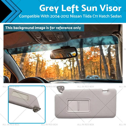 Grey Left Sun Visor for Nissan Tiida C11 Hatch (2004-2012)