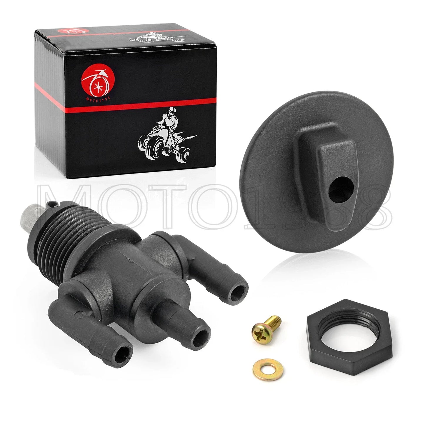 Fuel Tank Valve Petcock 3 Way & Nut for Polaris Scrambler 400 (1998–2002)