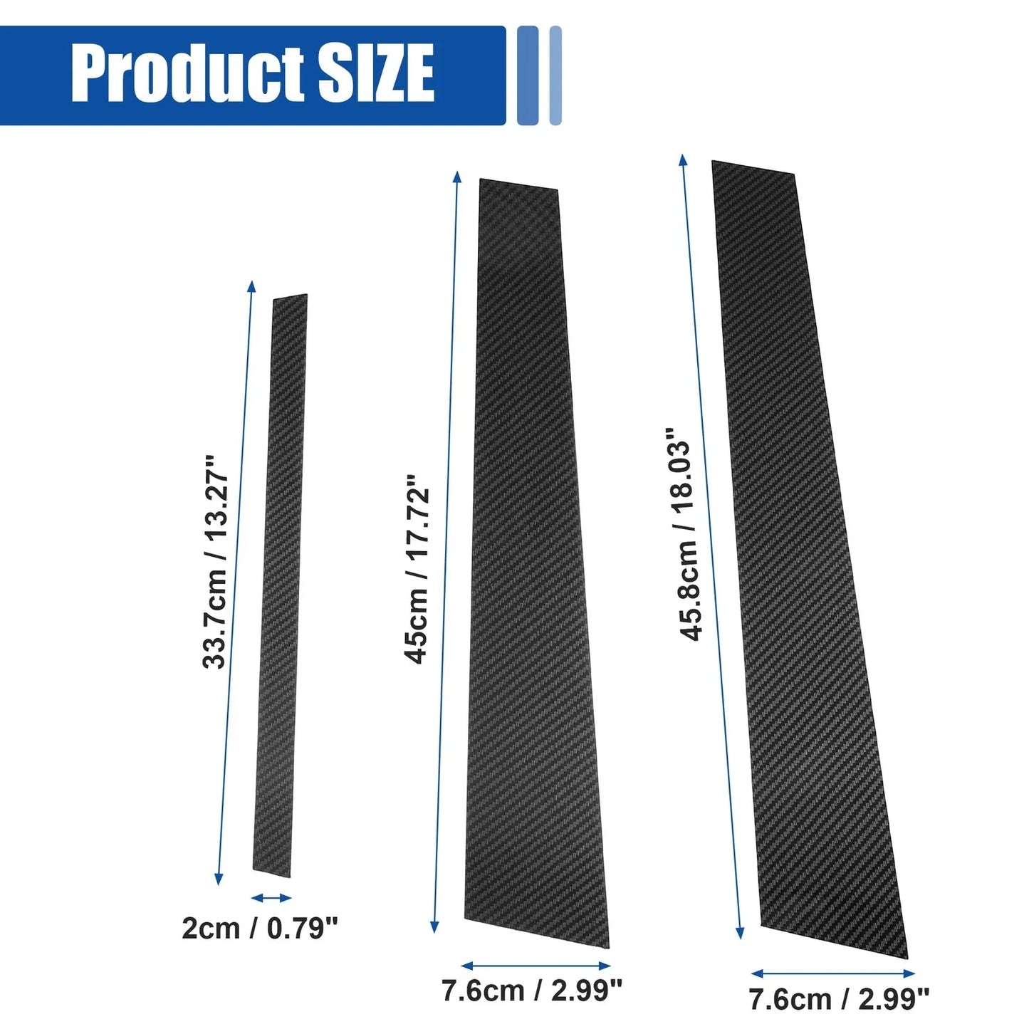 Door Window Pillar Post Cover Trim Gloss Carbon Pattern for BMW 3 Series E46