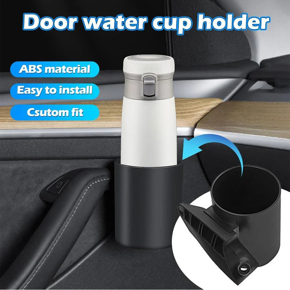 ABS Black Drink Cup Holders for Tesla Model 3 & Y (2017-2023)