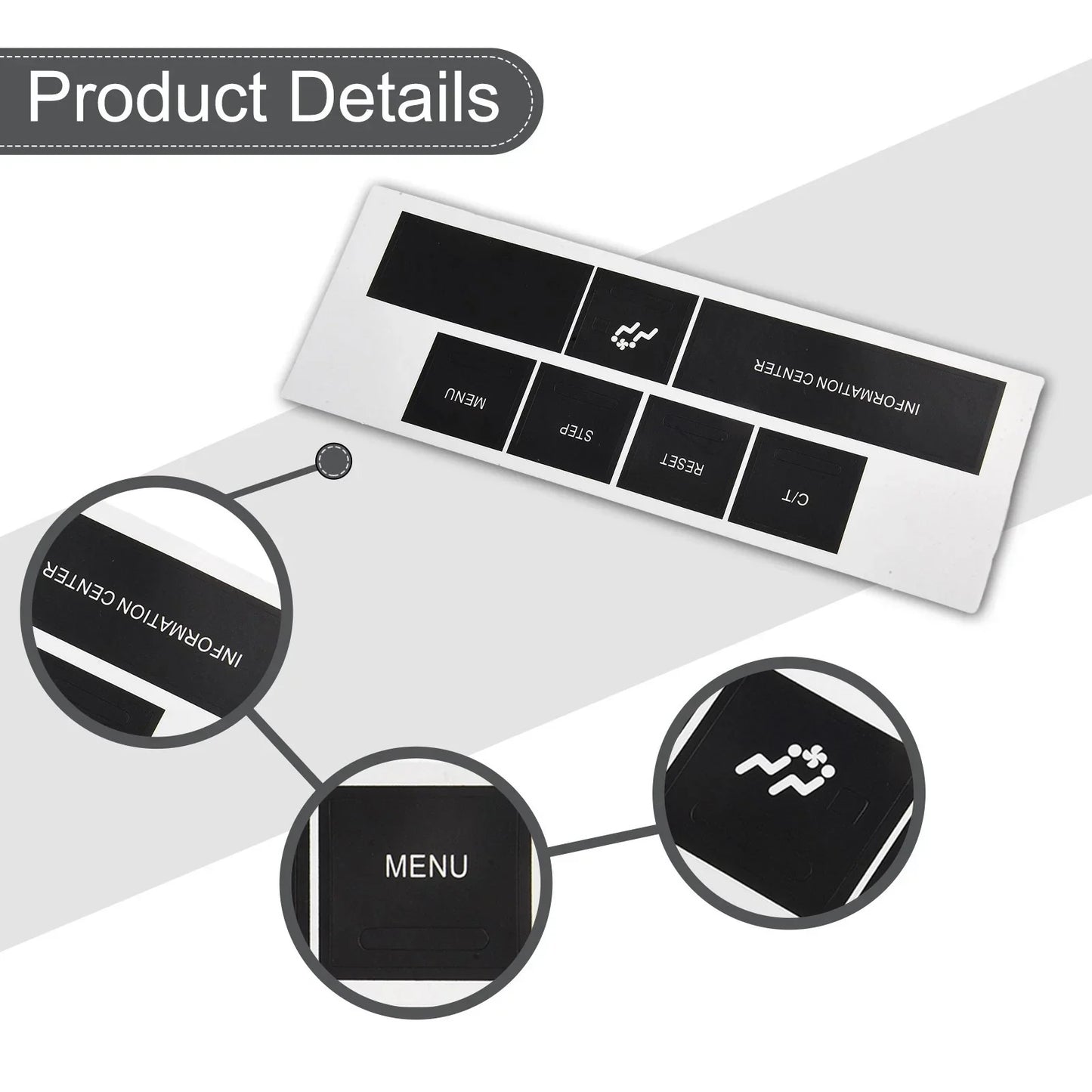 DASH Control Button Sticker in Black Vinyl for CHRYSLER and JEEP