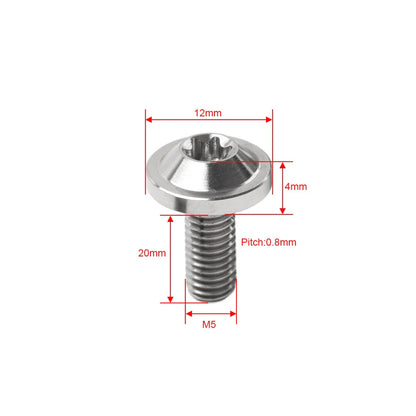 6 x M5x20mm Alloy Torx Head Screws for Bike Motorcycle
