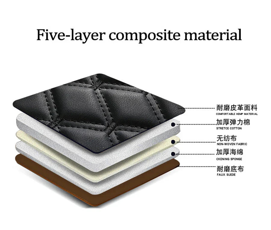 Black PU Leather Front Seat Bottom Cover Pad for Universal Cars