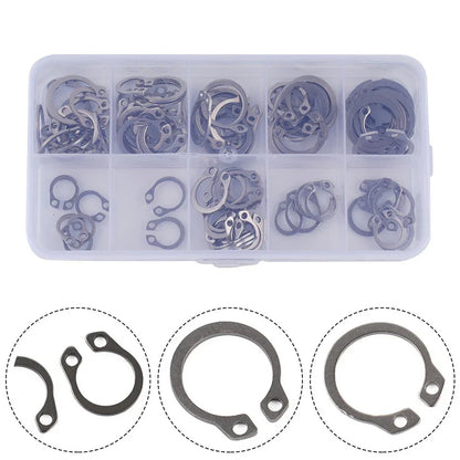 External Retaining Ring 8-18mm Assortment 100pcs Snap Storage Case Circlip