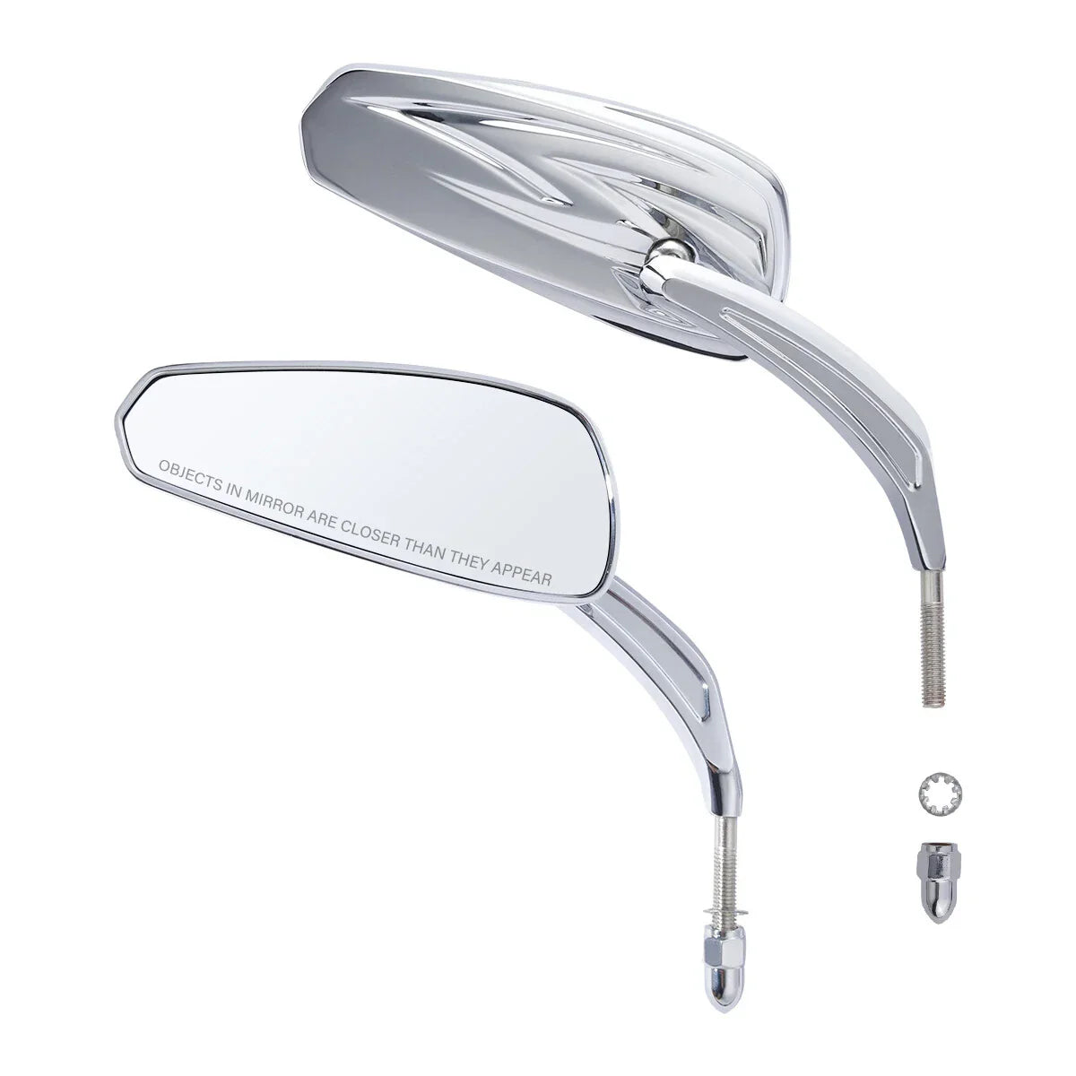 Chrome 8mm Rear View Mirrors for Harley Sportster XL883 1200 Touring Softail
