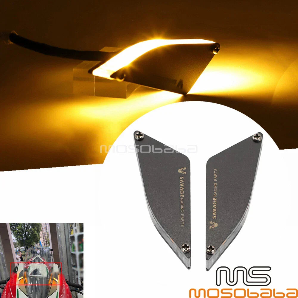 LED Turn Signal Mirror Blocks for 18-21 DUCATI Panigale V4 & V2 (2018-2021)