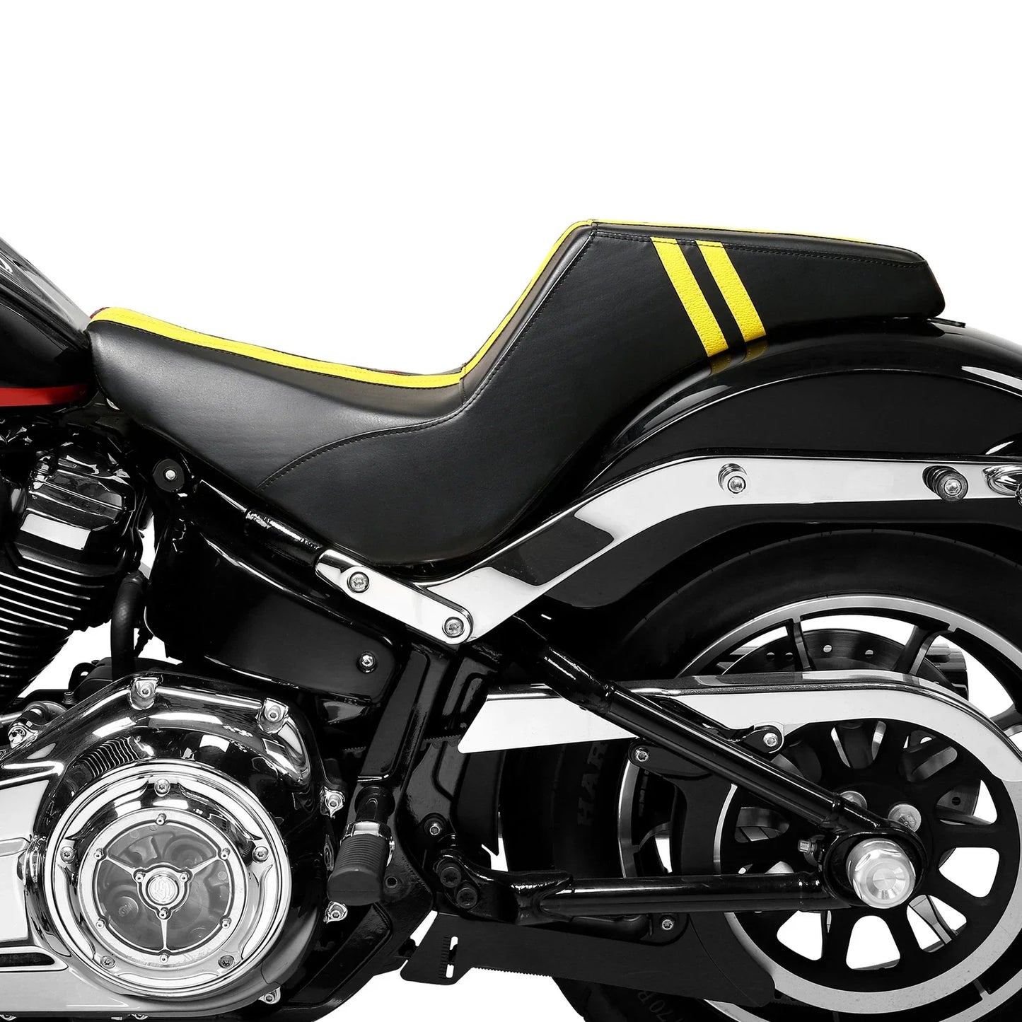Black+Yellow Rider Seat for Harley Street Bob Driver & Passenger (2018 - 2025)