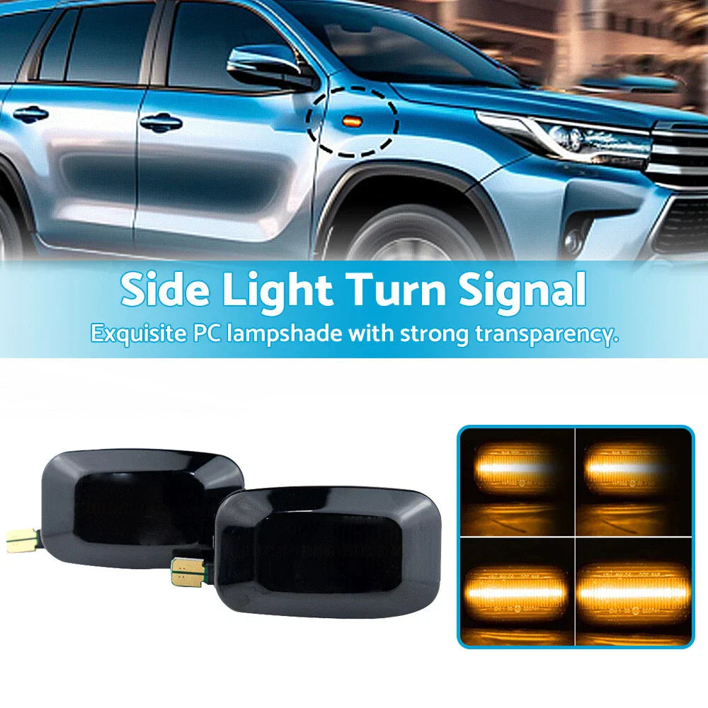 LED Side Indicator Flasher Light for Toyota Hilux SR5, Vigo, Corolla (2005-2023)