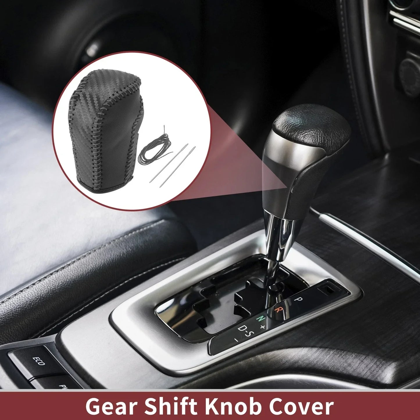 Car Gear Shift Knob Cover for Honda Inspire (2023) - Gray Faux Leather