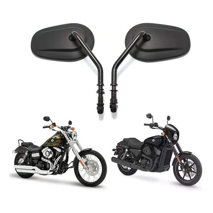 Black Motorcycle Oval Rear View Side Mirrors for HARLEY DAVIDSON