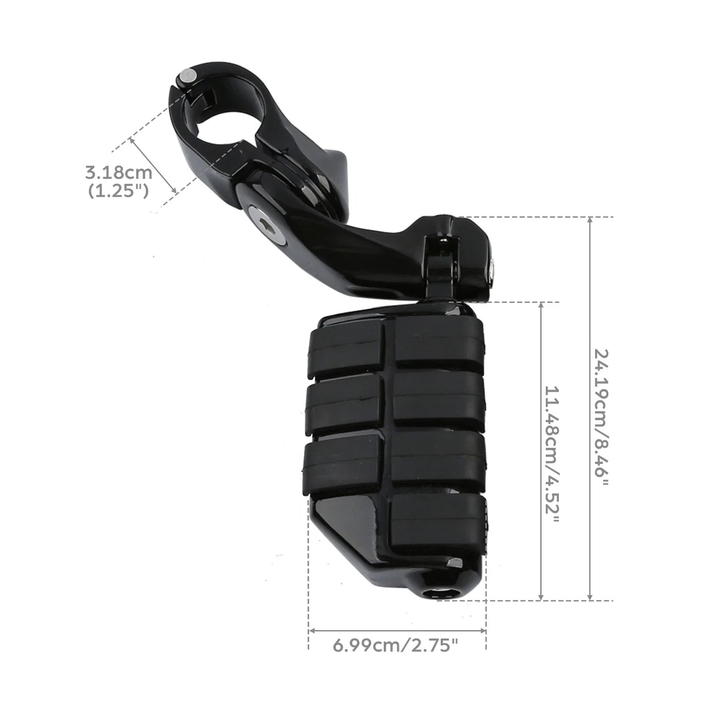 1.25" Adjustable Highway Short Angled Foot Pegs for Harley