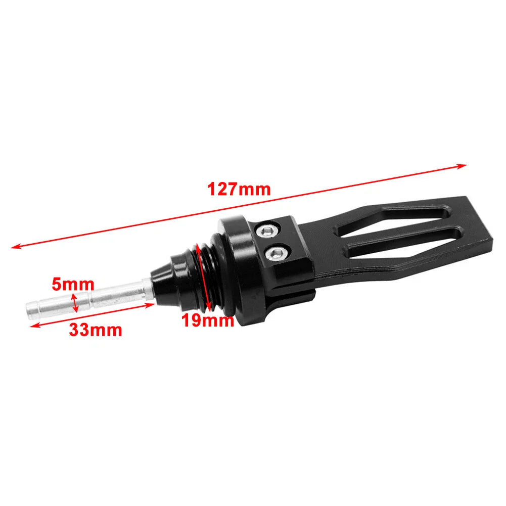 CNC Motorcycle Engine Oil Dipstick Cap Plug Level Gauge - Silver