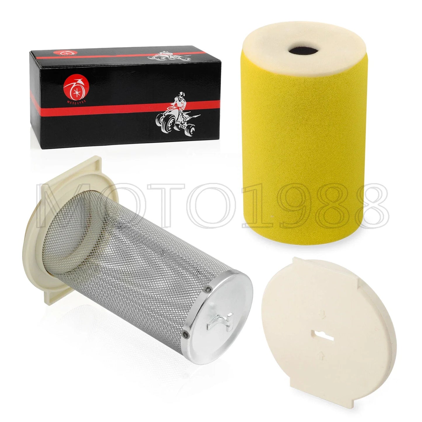 Air Filter & Guide & END CAP For Yamaha Moto-4 250 YFM250 (1989–1991)