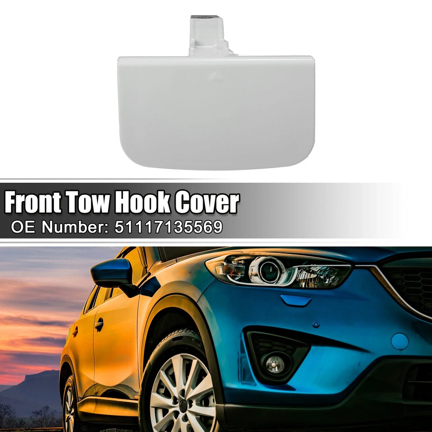 Front Bumper Tow Hook Cover for BMW 7 Series 750Li 760i White Gray