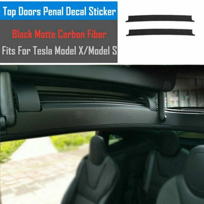 Center Console Stickers Black Carbon Fiber Look for Tesla Model X/S (2012–2021)