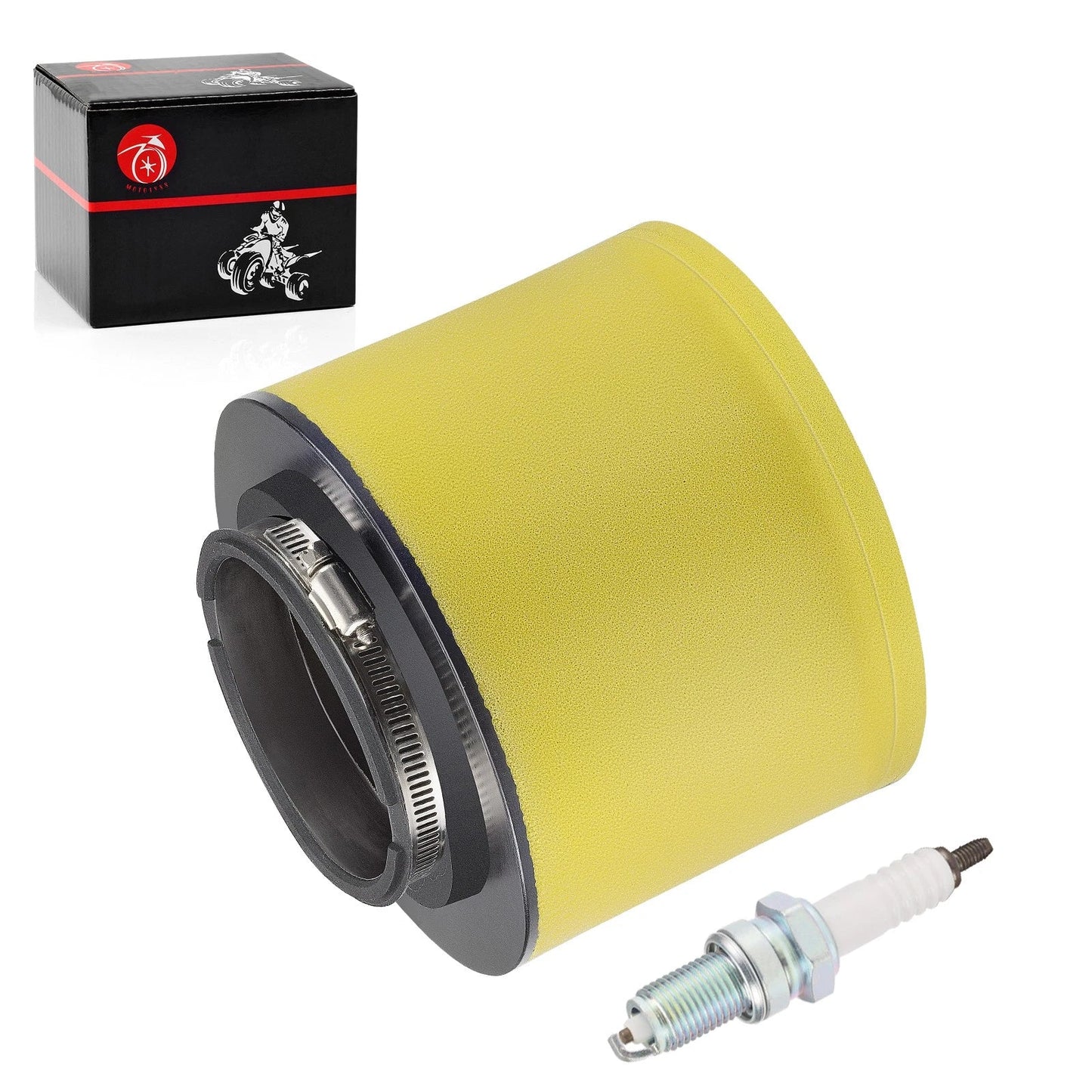 Air Filter Element & Clamp W/Spark Plug for Honda TR200 Fat Cat (1986–1987)