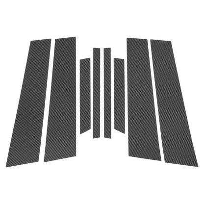 8 x Door Pillar Window Trim for BMW X4 (2014-2018) Carbon Fiber Pattern Black