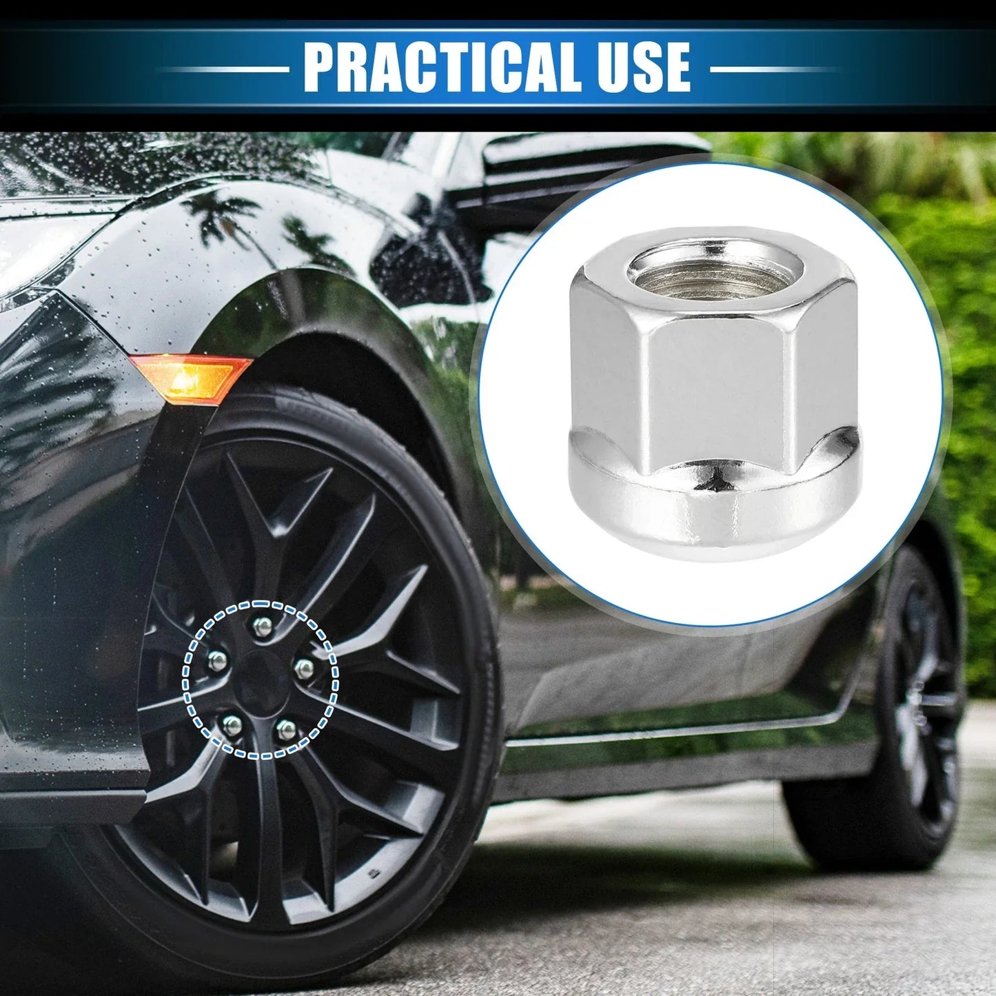 8 Pcs M12x1.5 Wheel Lug Nuts for Honda Accord Civic Insight CRX (2000-2023)