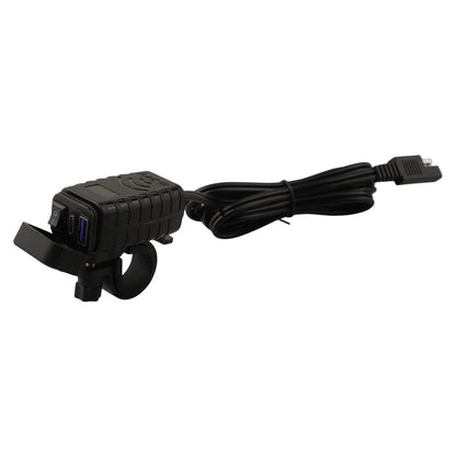 Dual USB Car Charger for Motorcycle with QC 3.0 and PD Compatibility