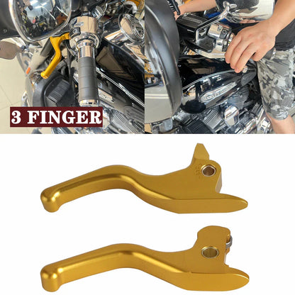 3 Finger Brake Clutch Lever Kit for Harley Softail Fat Boy FLSTFBS/FLSS