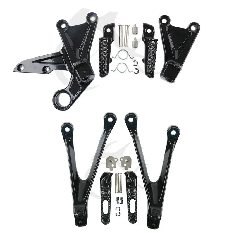 Driver & Passenger Footrests Pegs for Honda CBR1000RR (2008-2016) Black