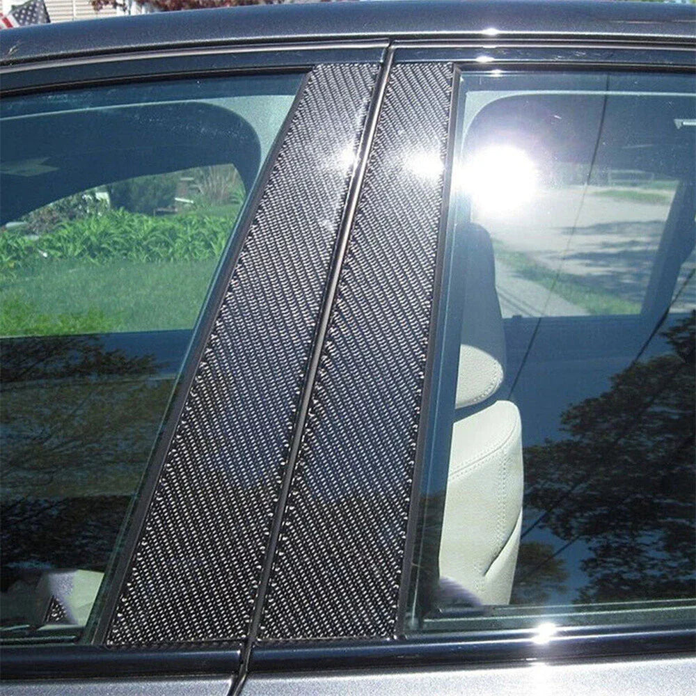 6 x Carbon Fiber Window Pillar Posts Trim for Infiniti G35 G37 (2002-2013)
