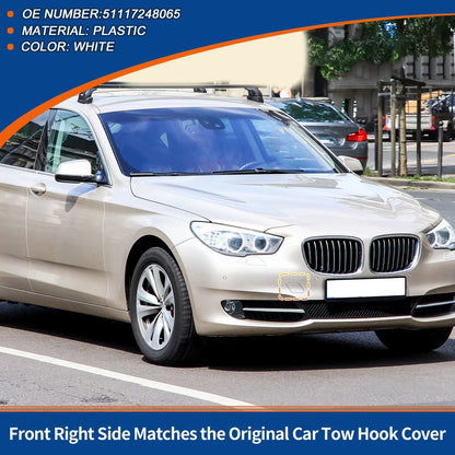 Tow Hook Cover Front Right for BMW 535i 550i GT White