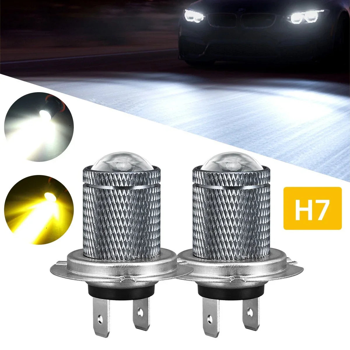LED Headlight Bulbs H7 with Aerospace Lens for Auto Fog Lights