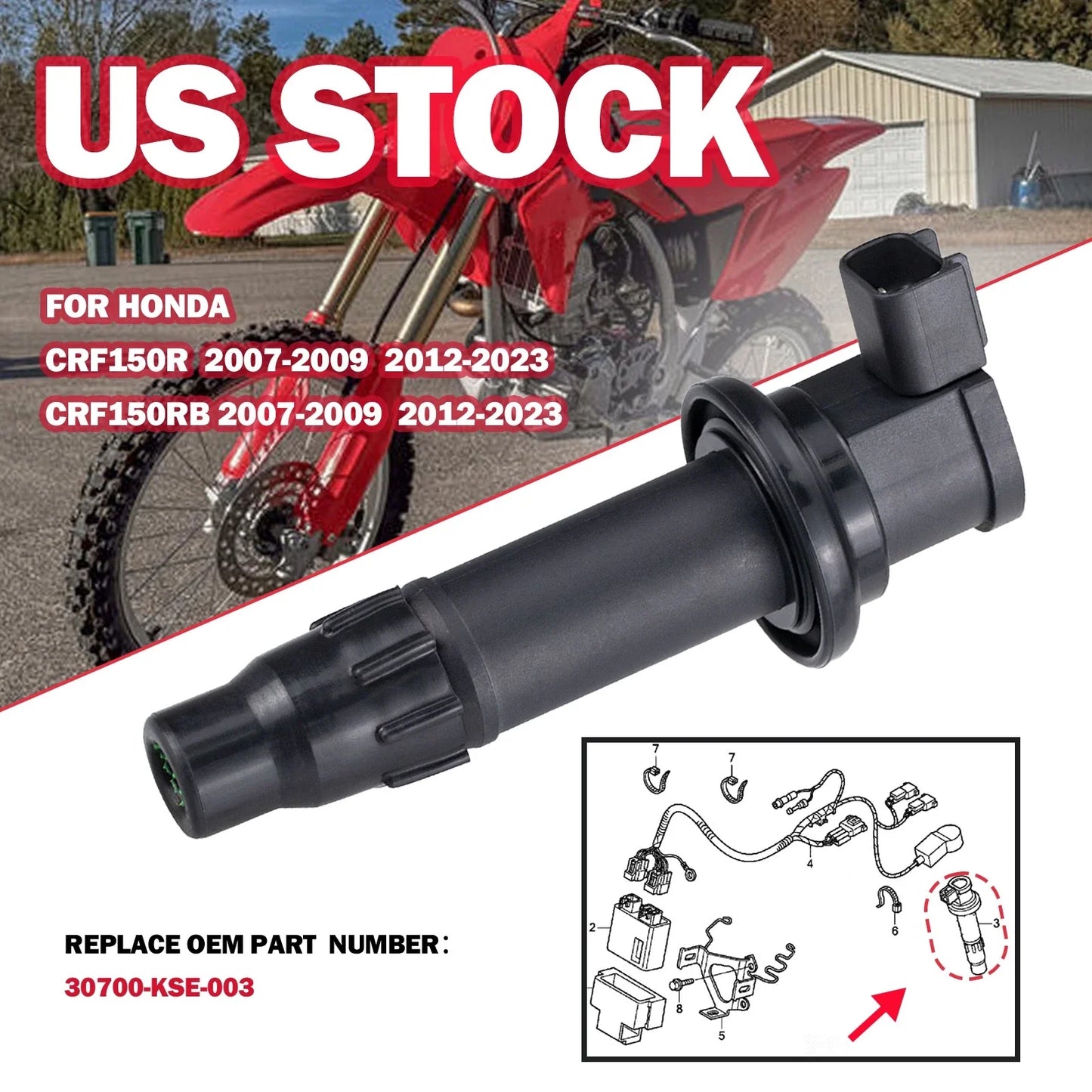 Ignition Coils for Honda CRF150R/CRF150RB (2007–2023)
