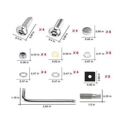 Anti Theft Stainless Steel Screws for Enhanced License Plate Security