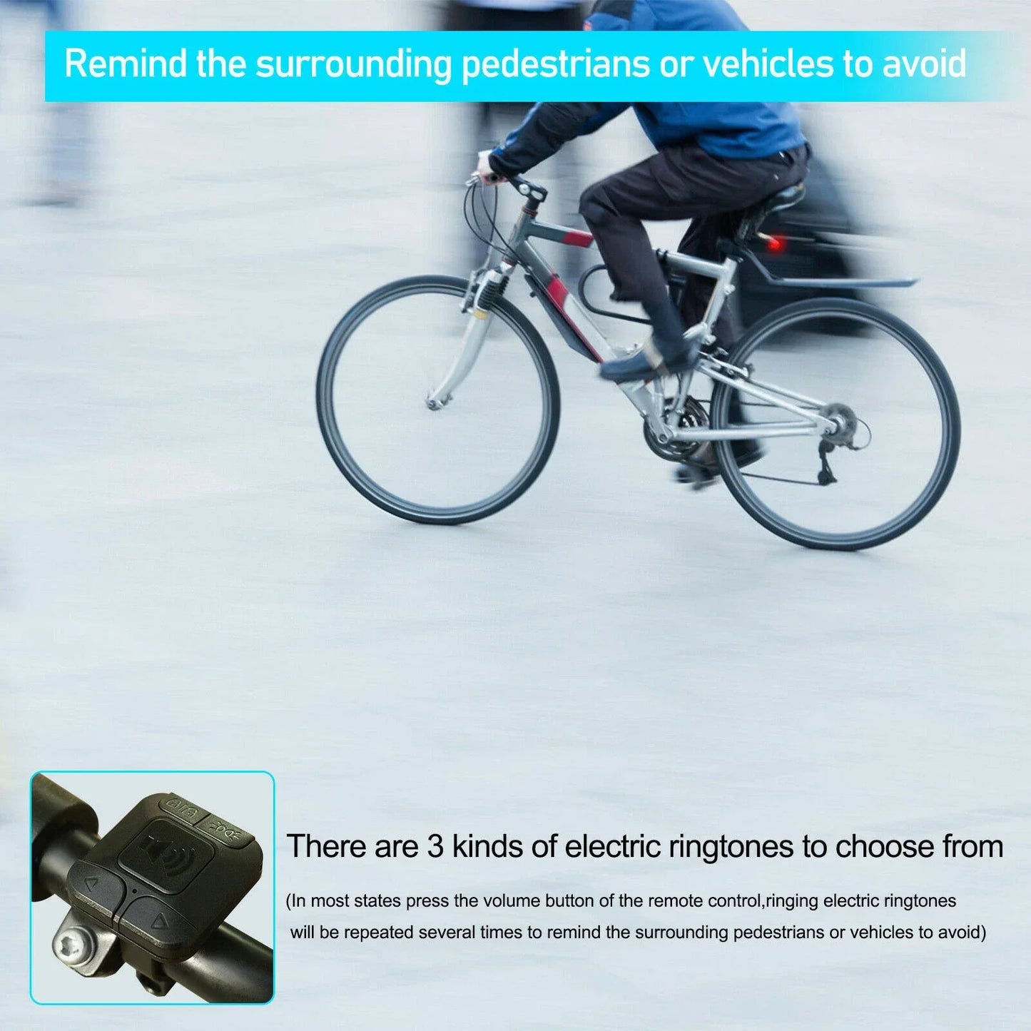 LED USB Bike Tail Light w/ Turn Signals & Anti-Theft Alarm IP54 Waterproof