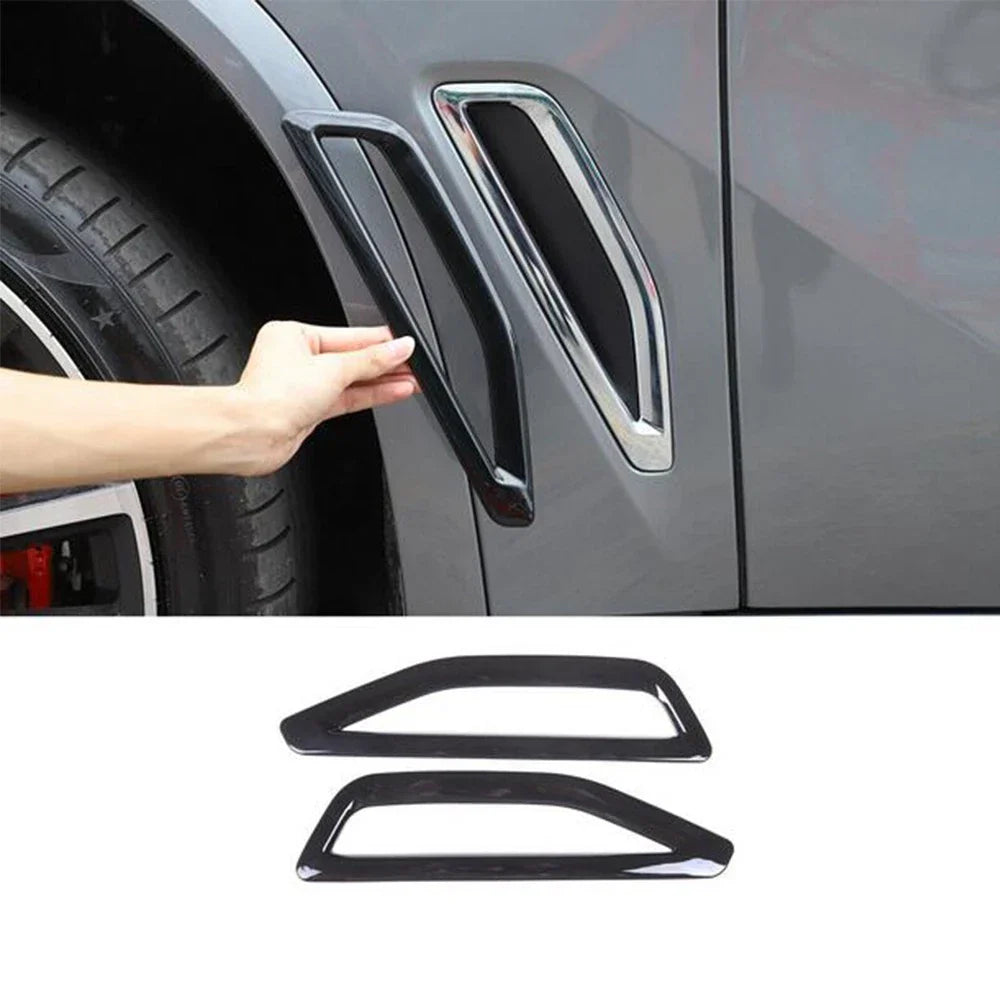 Black Side Fender Air Vent Trim Covers for BMW X5 (2019-2022)