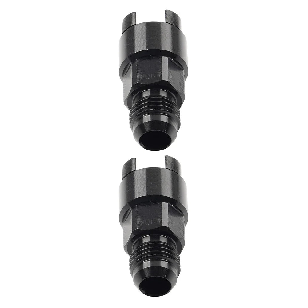 Black 6AN Male to 3/8" Quick Disconnect EFI Fuel Rail Adapter for Car