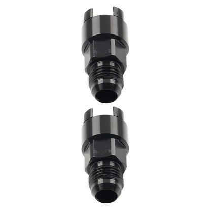 Black 6AN Male to 3/8" Quick Disconnect EFI Fuel Rail Adapter for Car