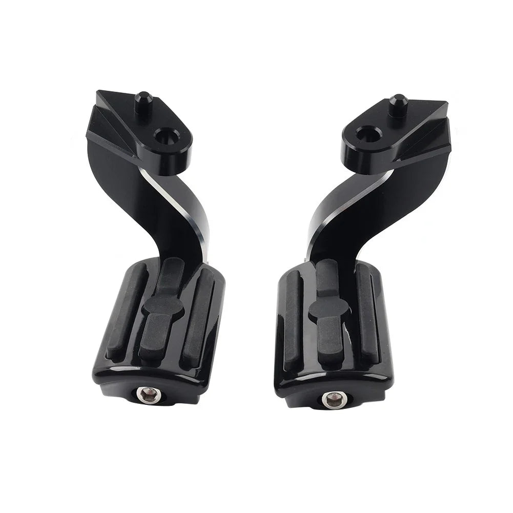 Black Rear Passenger Pedal Mounts for Harley Touring Electra Glide (93-24)