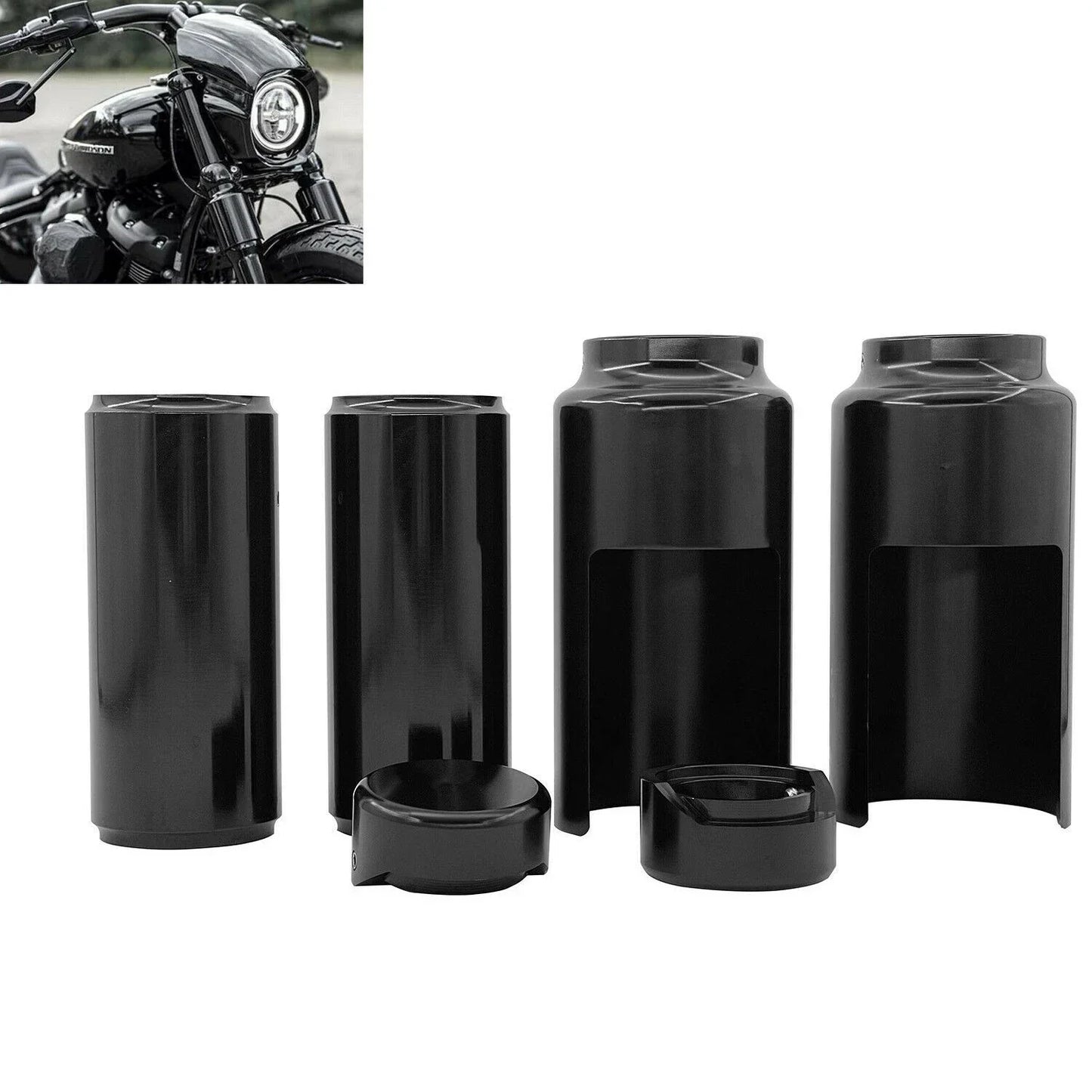 Fork Cover Tube Cap Set for Harley Softail Breakout FXBR FXBRS (2018-2021)