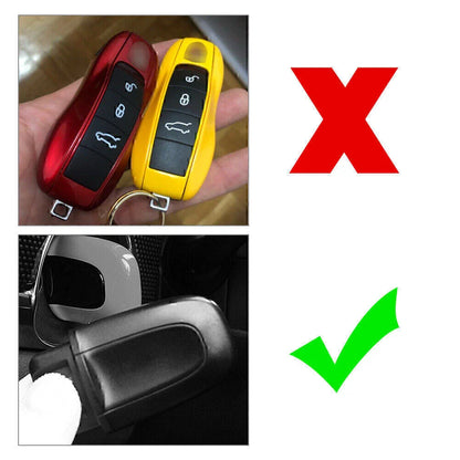 Red ABS One Button Start Key Cover Case for Macan (2015-2023)