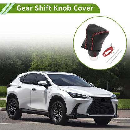 Car Gear Shift Knob Cover for Lexus ES300h 2018-2023 Pebbled Black Red