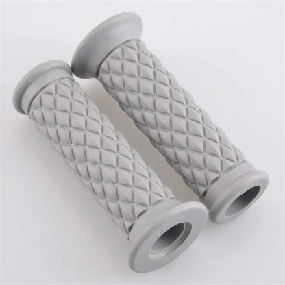 Diamond Pattern Motorcycle Grips for Cafe Racer - Grey