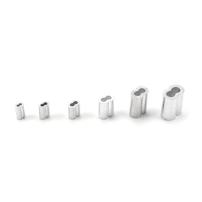 195Pcs M2/3/4/5 Thimble & 6-Size Aluminum Crimping Loop Sleeves
