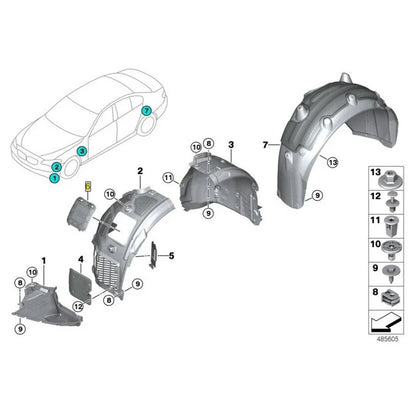 Wheel Mudguards Position Bulb Covers for BMW 5–8 Series