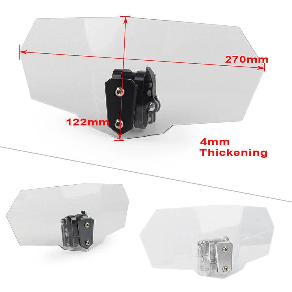 Clear Adjustable Windshield Extension Spoiler Deflector for Universal (N/A)