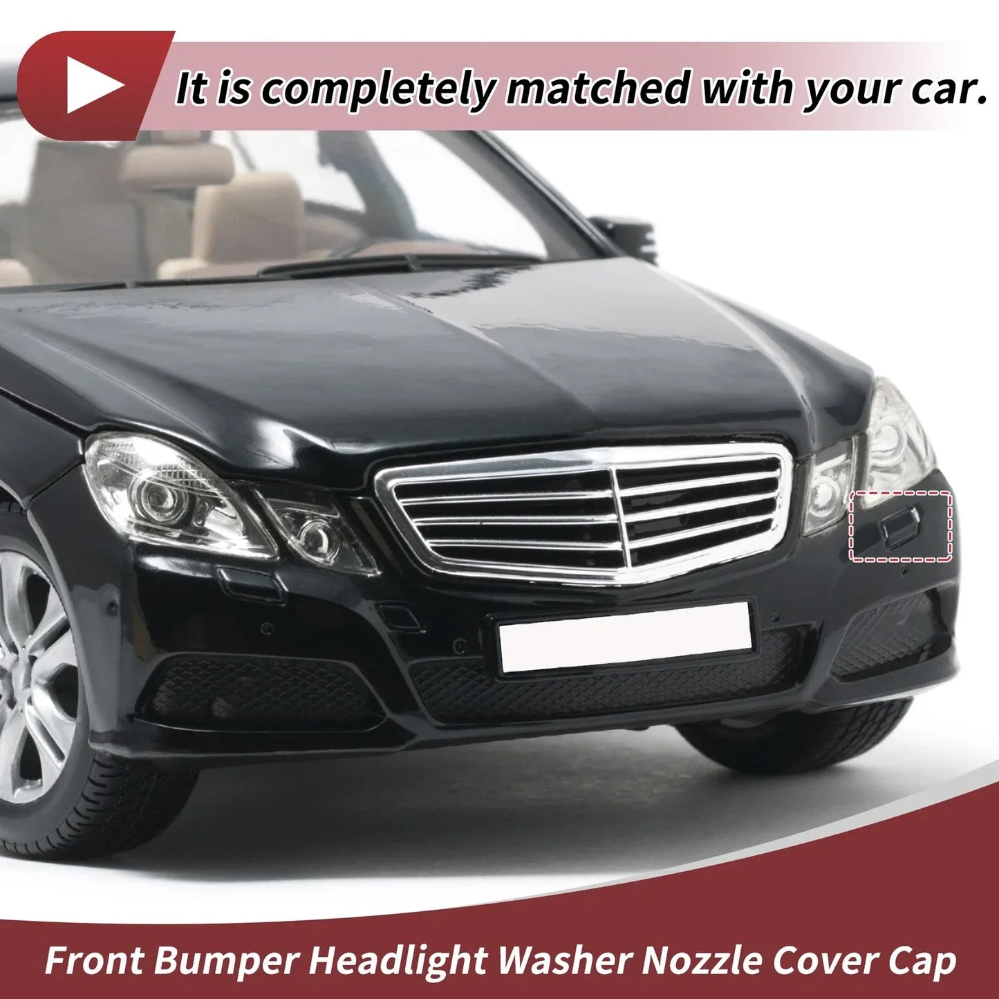 Front Left Bumper Headlight Washer Nozzle Cover for Mercedes-Benz E250 (2010-2016)