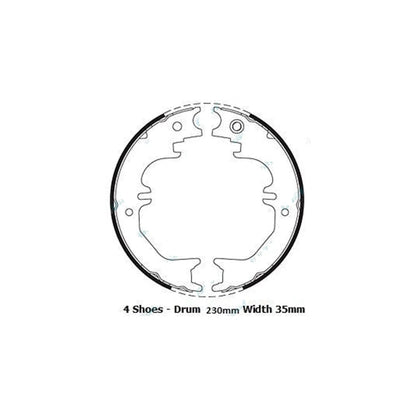 Hand Park Brake Shoes + Springs for Lexus LX470 UZJ100 2UZ-FE 1998 to 2007
