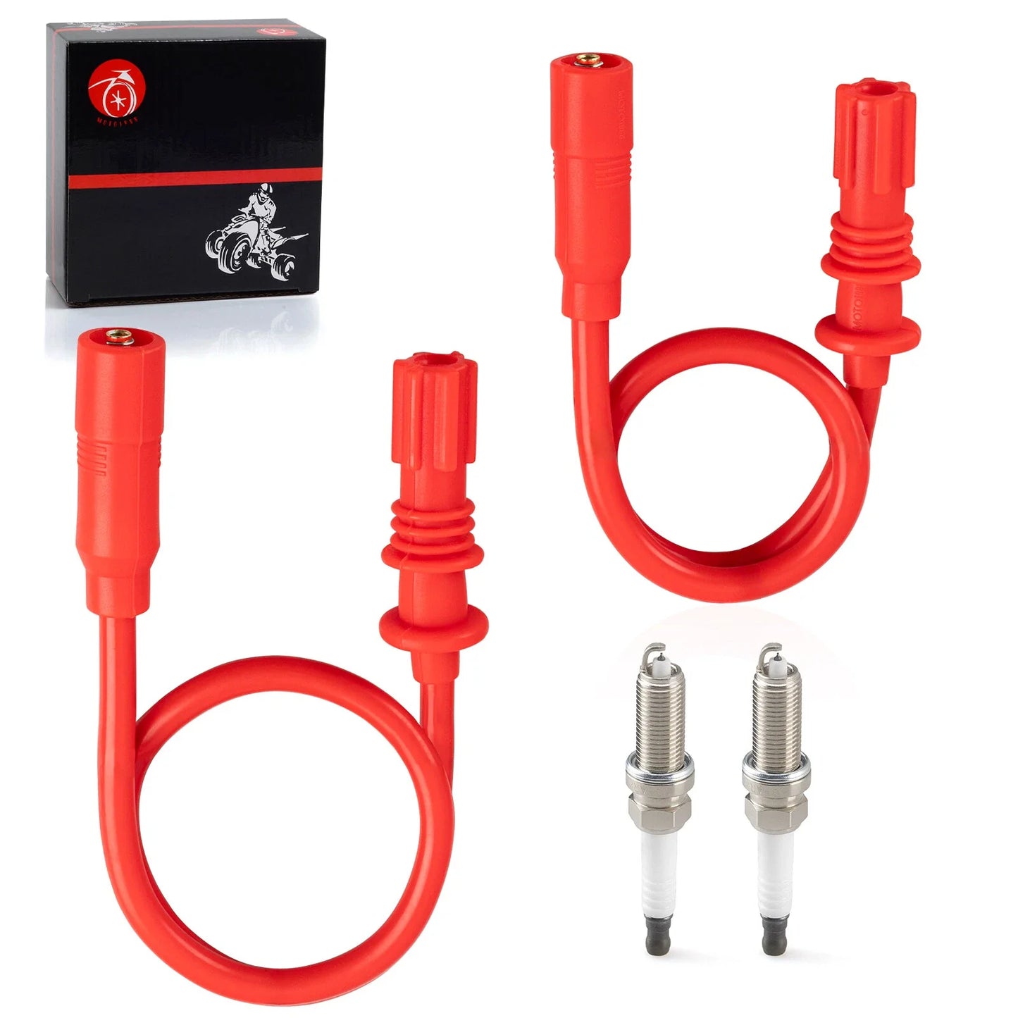 2 x Spark Plug & Cap & Wire Set for Polaris Sportsman 850 SP (2009–2013)