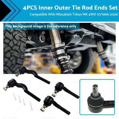 4pcs Inner Outer Tie Rod Ends for Mitsubishi Triton MK 1996-2006