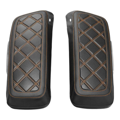 Black Saddlebag Lid Covers for Harley Touring Road King Street Glide (14-23)