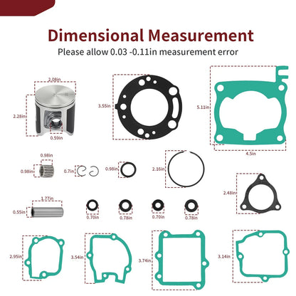 Top End Rebuild Kit 54mm Standard Bore Piston Ring for Honda CR125R (2003–2004)