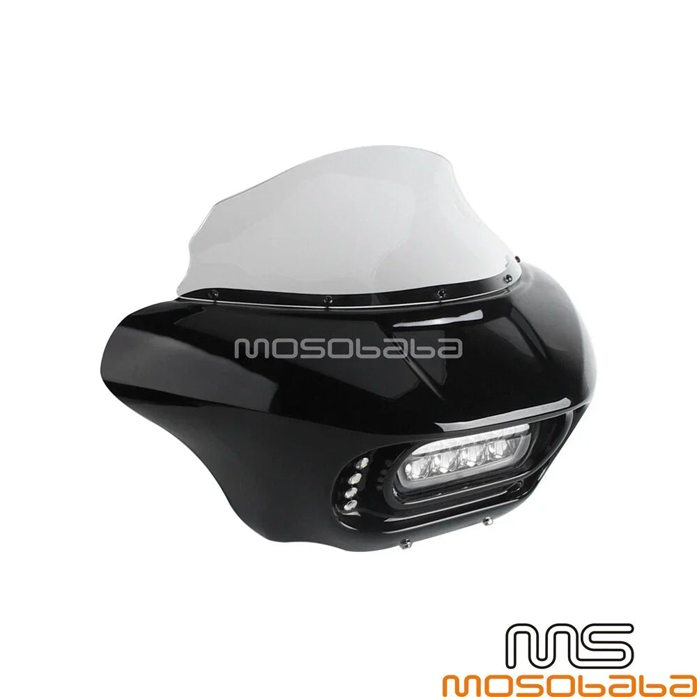 LED DRL Headlight Fairing Windshield for Harley Softail Fat Bob FXFB (2018)