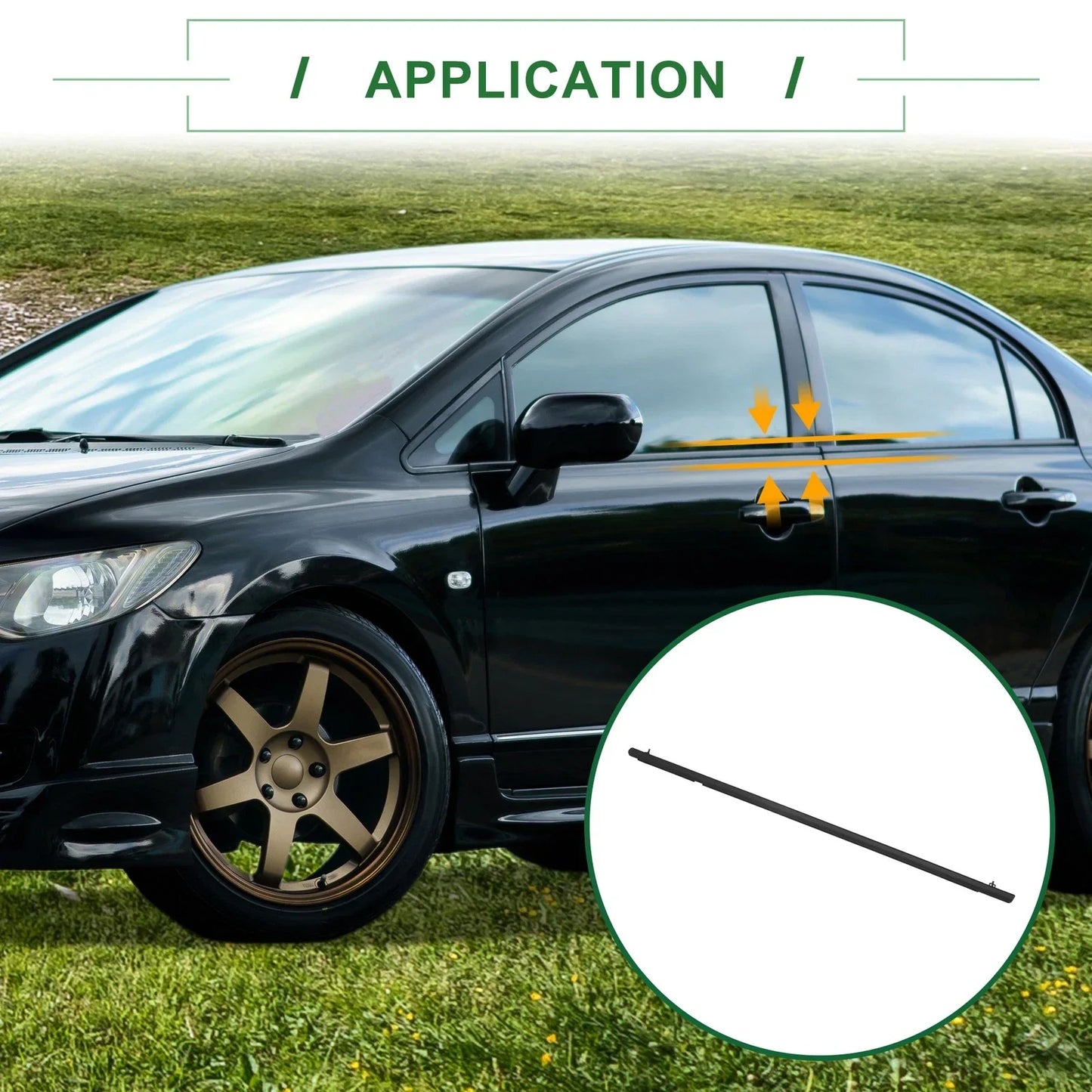 Rear Left Weatherstrip Window Seal for Honda Civic (2006-2011)